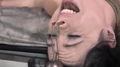 flogger whip video: Breast Bondage Sub In Brutal Punishment