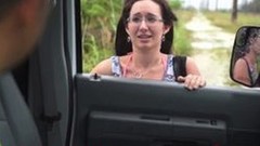 hitch hiker video: Dom picksup hitchhiker and gives her a facial