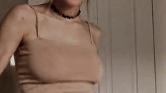 braless video: TikTok Hot Teen No Bra Braless Dancing Tits Nipples Bounce