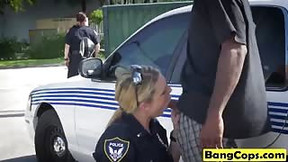 police woman video: Huge breast police woman forcibly fucked by big black cock at her mobile car