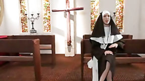 nun video: Nun double penetration fucked in Church