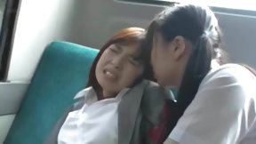 bus video: Asian Schoolgirl Has Fun with Teacher on Bus