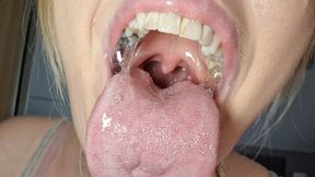 tongue video: Spitty Drool Mouth Tease