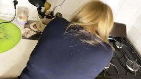 roommate video: Fucking in the ass in the kitchen