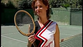 tennis video: Sexy slut on a tennis court loves to have her asshole filled up with big dick