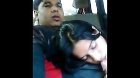 desi girlfriend video: GF sucking cock inside car full vid. on indiansxvideo . com