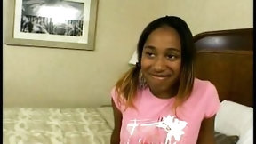 ebony beauty video: An ebony beauty with luscious tits and ass sucks a guy in tights off
