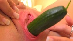 vegetable video: Cara knows that the cucumbers can easily please her sexual needs