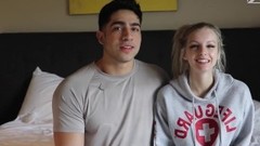 football video: Latino College Football STAR FUCKS Tiny Tatted Blonde Vaper. Careful!