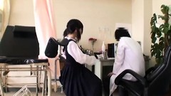 adorable japanese video: Cute Japanese babe gets a doctor exam with some toys in her