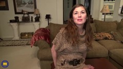 real video: Real mom fucks hairy pussy on carpet