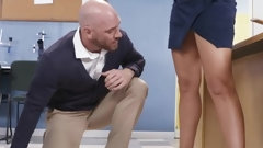 teacher video: Mature teacher leaves horny student to stick his dick in her