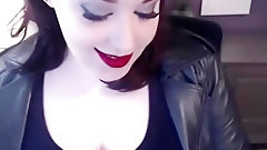 lipstick video: beautiful red lipstick and nails smoking close-up