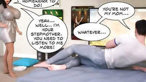 comic video: HAWT Breasty Stepmom Bangs Step Son Behind Husbands Back (CG Comic)