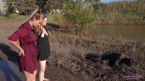 mud video: NICOLE and LANA - Fun with a disgusting  pig - PART2 (HD)