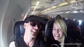 airplane video: Blowjob on a plane - public sex video with Johnny Sins