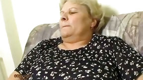 fat video: Blonde granny fucked by young muscular dude