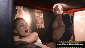 cinema video: Teeny fucked in the porn cinema