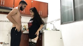 indian doggystyle video: Fucking in the kitchen of my house while my stepfathers are lying down - Porn in Spanish