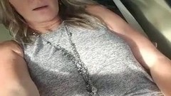 public masturbation video: Milf car play 2