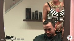 hairdresser video: LECHE 69 Cool tattoo hairdresser prefers cock than cash