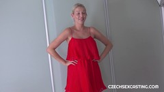 audition video: Lady in red is banged hard in casting