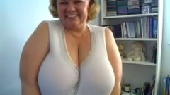 chubby mature video: Chubby mature blond haired housewife loves bragging of her huge boobies