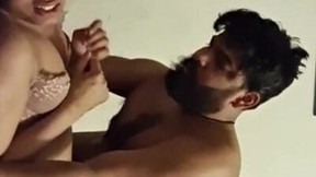 beard video: Bearded Hindu guy tops his shy girlfriend in an amateur sex video