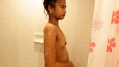 thai in solo video: Horny teen masturbate in the shower