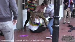 festival video: Many sexy chicks flashing their tits during the mardi gras festival in new orlean