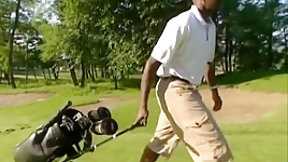 golf video: Stranger meets 2 nymphos on golf course, plunges his huge BBC in all holes