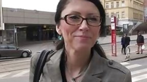 glasses video: Nerdy woman agrees to be fucked by the stranger with camera