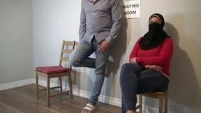 arab milf video: Married arab woman gets cumshot in public waiting room.