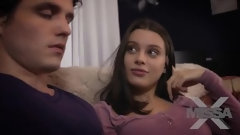 watching porn video: Hot teen Lana Rhoades caught watching porn and punished by BF