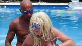 pool video: SEXIEST BIKINI BANG EVER !!! Hooters Stepmom Screws Fit Son in Pool. Gets Giant Facial.