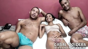 brazilian teen video: Brazilian thin brown teenagers on amateur 3some until they cum