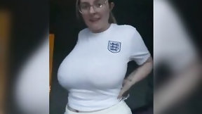 nerdy video: Hot nerd with biggest nips and bazookas