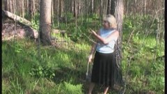 army video: Soldier finds an old lady in the woods and fucks her