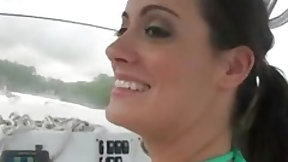 bikini video: Big butt babe Mandy Haze enjoys anal try out on the boat