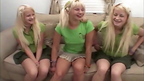 lesbian teen video: Milton Twins with Lesbian Prick Toys