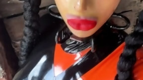 latex video: Hottest brunette solo webcam masturbation 2