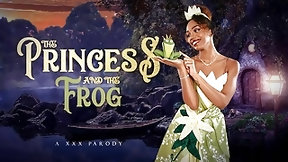parody video: Ebony Babe Lacey London as PRINCESS Tiana Turns FROG Into Lover VR Porn