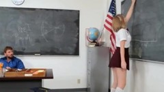 school uniform video: Very Hot Blonde Teenage College Girl Fucks Tutor