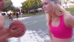 basketball video: Skinny teen jizz drenched