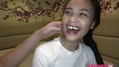 asian barebacking video: Shy Thai teen gets licked and fucked bareback