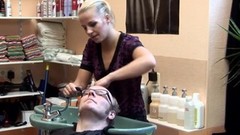 hairdresser video: Salon Hairstylist Bangs a Nerd