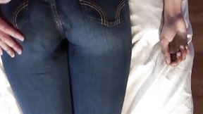 jeans video: OMG! He wrecked my jeans. pov BOOTY Grind Finger Jeans Bondage