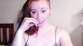 blue eyed video: Bbw redhead with big blue eyes and even bigger tits