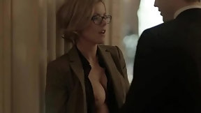 boss video: Beautiful blonde celebrity Kathleen Robertson having sex with her boss compilation