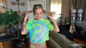 creampie teen video: A bad stepfather gave his stepdaughter a creampie